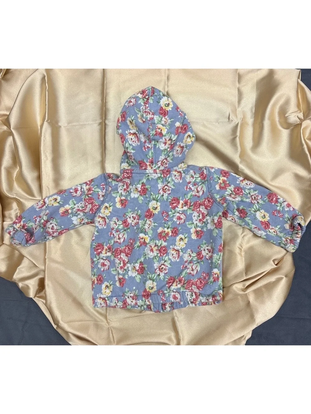 Ralph Lauren Baby Girls 9M Floral Hooded Zip-Up Sweatshirt